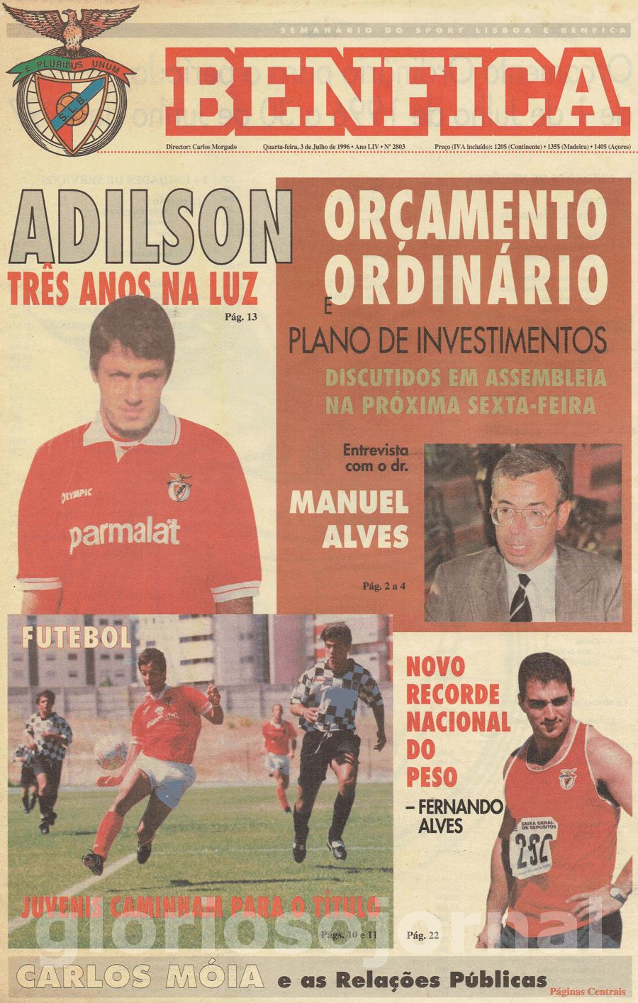 jornal o benfica 2803 1996-07-03